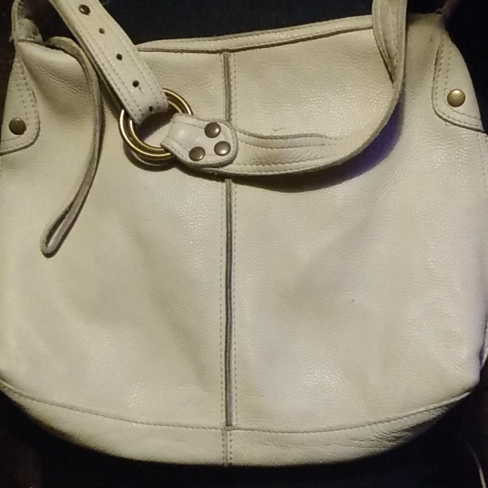 Cream Lucky Brand Leather Hobo